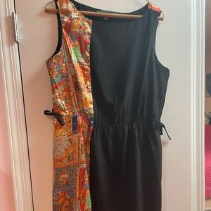 Black and orange indowestern dress